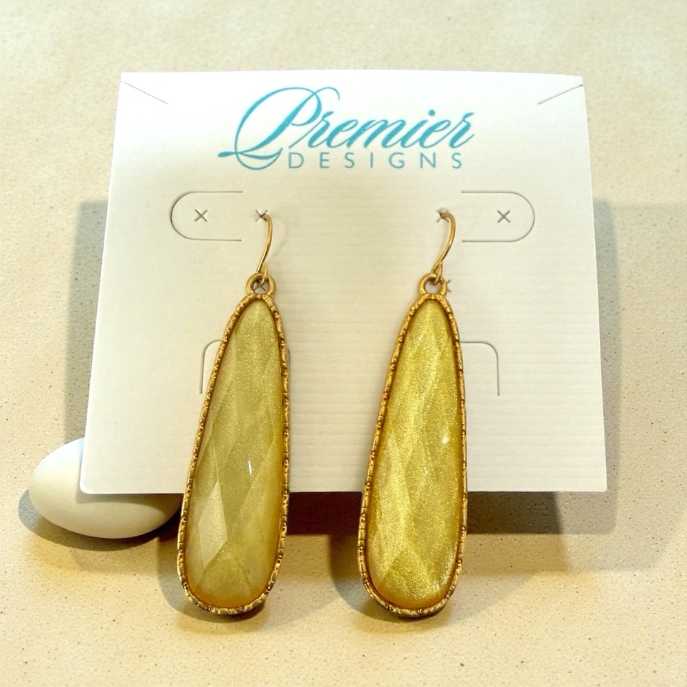 Premier Designs Gold Elongated Earrings